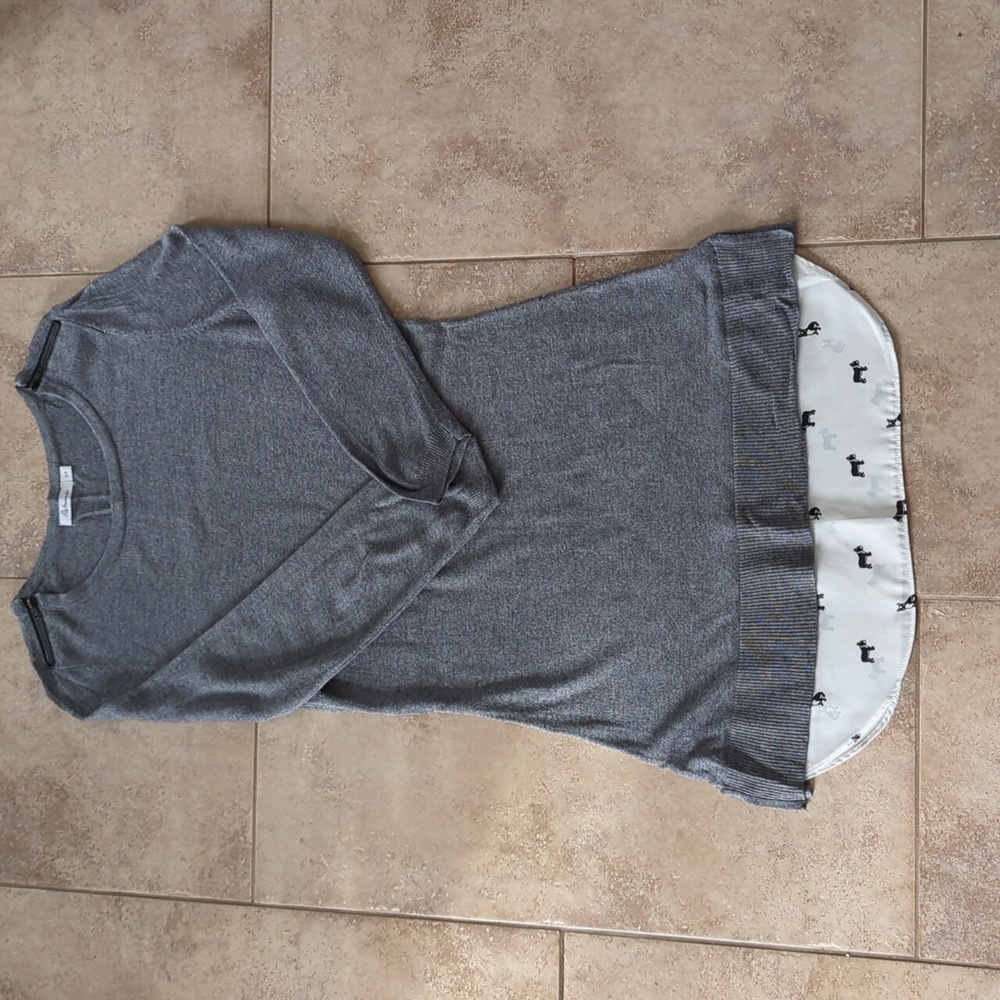Cute Reitmans sweater dress with dog pattern